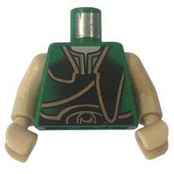 Torso Vest with Gold Trim Print (Gungan), Tan Arms and Hands