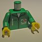 Torso Octan Logo Jacket with Pen Print, Green Arms, Yellow Hands