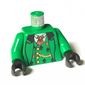 Torso Bandit Card Suit Vest and Gold Fob Chain Print, Green Arms, Black Hands