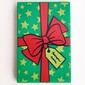 Tile 2 x 3 with Bright Green Stars, Red Ribbon with Bow (Gift) Print