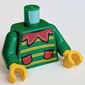 Torso Jacket with Lime Stripes, Red Collar and Pockets Print (Elf), Green Arms, Yellow Hands