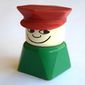 Duplo 2 x 2 x 2 Figure Brick Early, Police Hat Red, Wide Smile Print