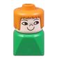 Duplo 2 x 2 x 2 Figure Brick Early, Straight Hair Earth Orange Hair, Nose Freckles Print