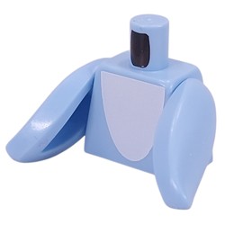 LEGO part 24319pr0001 Torso Dolphin, White Belly Print, Bright Light Blue Fin Arms in Light Royal Blue/ Bright Light Blue