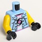Torso, Jacket, White Shirt, Dark Pink Trim, Vinyl Record print, Yellow Arms, Black Hands