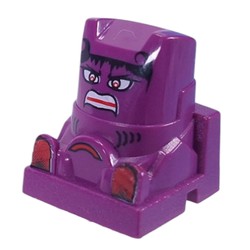 Racer Driver Head, Brick Special 2 x 2 Square, Red Eyes, White Teeth, Black Hair (Loopin)