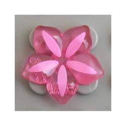 Clikits Icon, Flower 2 x 2 Large, 5 Petals with Pin, and Bright Pink Petal Highlights Print