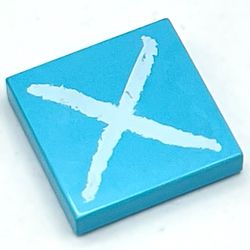 Tile 2 x 2 with White 'X' Print