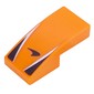 Slope Curved 2 x 1 No Studs with Black McLaren Logo, Black Triangles, Silver Stripes print