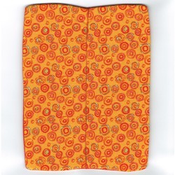 Scala, Mattress, Divided with Solid Red Reverse Side of Multi Color Circles Print