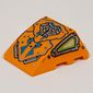 Wedge Curved 4 x 3 No Studs, with Dark Turquoise Decorations, Lime Eyes print