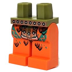 Hips and Orange Legs with Dark Orange Belt, Dark Turquoise Decoration print