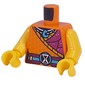 Torso, Orange/Magenta Robe, Necklace with Medium Azure Hanger, Belt with Hourglass Symbol print, Yellow Arms and Hands