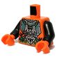 Torso Armour, Silver Pendant print, Pearl Dark Gray Arms, Orange Hands