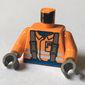 Torso Construction Jacket, Brown Suspenders, Shirt, Safety Stripes Print, Orange Arms, Dark Gray Hands