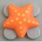 Clikits Icon, Star 2 x 2 Small with Pin [Frosted] Yellow Spots as Starfish Print