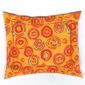 Scala, Pillow 7 x 8 Multi Color Circles on Orange Print with Solid Red Reverse