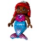Duplo Figure with Hair High Red, Light Aqua Shell, Medium Azure Mermaid Legs
