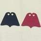 Neckwear Cape, Scalloped with Center Point, 2 Holes, Dark Blue Back