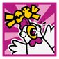 Tile 2 x 2 with Chicken Suit print