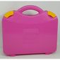Storage Case, with Rounded Corners, Dark Pink Lid, Bright Light Orange Latches