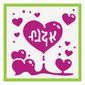 Tile 2 x 2 with Exploding Hearts print