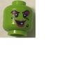 Minifig Head, Witch, Magenta Lips and Eye Shadow, Black Wart and Wrinkles, Smile with One White Tooth