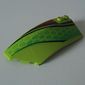 Wedge Curved 8 x 3 x 2 Open Left with Red and Black Stripes and Green Scales Print
