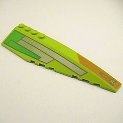 Wedge Curved 12 x 3 Right with Silver Panels, and Green and Orange Print