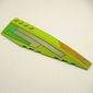 Wedge Curved 12 x 3 Right with Silver Panels, and Green and Orange Print