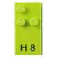 Braille Brick 2 x 4 with 3 Studs ⠓ and 'H 8' Print