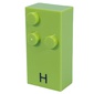 Braille Brick 2 x 4 with 3 Studs ⠓ and 'H' Print