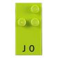 Braille Brick 2 x 4 with 3 Studs ⠚ and 'J 0' Print