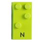 Braille Brick 2 x 4 with 4 Studs ⠝ and 'N' Print