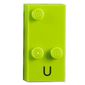 Braille Brick 2 x 4 with 3 Studs ⠥ and 'U' Print