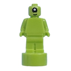 LEGO part 90398pr9995 Minifig Trophy Statuette, One-Eyed Alien Print in Bright Yellowish Green/ Lime