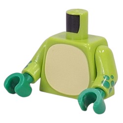 LEGO part 973c18h31pr0002 Torso, Yellowish Green Belly print, Lime Arms, Green Hands in Bright Yellowish Green/ Lime