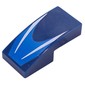 Slope Curved 2 x 1 No Studs with White Stripes on Blue Background print