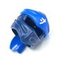 Wrap with Long Back Knot, Blue Band Pattern with White Asian Symbol print