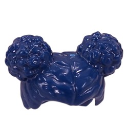 LEGO part 65579 Hair Two Round Buns [Plain] in Earth Blue/ Dark Blue