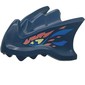 Creature Body Part, Dragon Head Upper Jaw with Bright Light Yellow Eye, Dark Pink/Blue Markings print