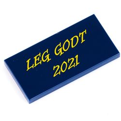 Tile 2 x 4 with Gold 'LEG GODT 2021' print