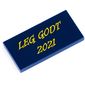 Tile 2 x 4 with Gold 'LEG GODT 2021' print