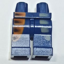 Hips and Dark Blue Legs with Dark Gray and Orange Pockets Print