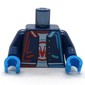 Torso, Jacket, Medium Azure/Red Trim, Collar, Pockets, White shirt with Red M in Red/Medium Azure Circle print, Dark Blue Arms, Dark Azure Hands