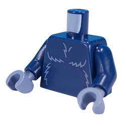 LEGO part 973c05h24pr0001 Torso, Sand Blue Fur print, Dark Blue Arms, Sand Blue Hands in Earth Blue/ Dark Blue