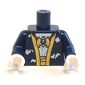 Torso Robe with Gold Trim, White Bats, Gold Bat Amulet Print, Dark Blue Arms, White Hands