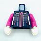 Torso Jacket, Padded, Dark Pink Zipper, Pockets print, Dark Pink Arms, White Hands