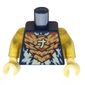 Torso Armor, Gold and Orange Chestplate, Bright Light Yellow Lightning and Asian Symbol print, Trans-Yellow Arms, Bright Light Yellow Hands