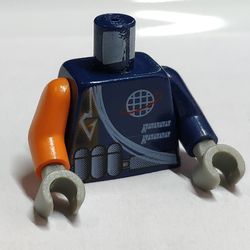 Torso, Odd Arms, Jumpsuit, Alpha Team Logo, Arrow, Shoulder Rope Print, Left Dark Blue Arm, Right Orange Arm, Light Gray Hands